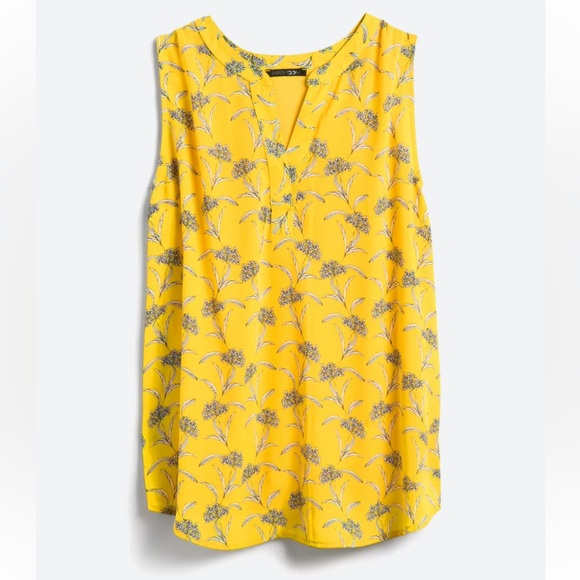 Yellow Printed Sleeveless Blouse (Size Large) - Picture 11 of 12